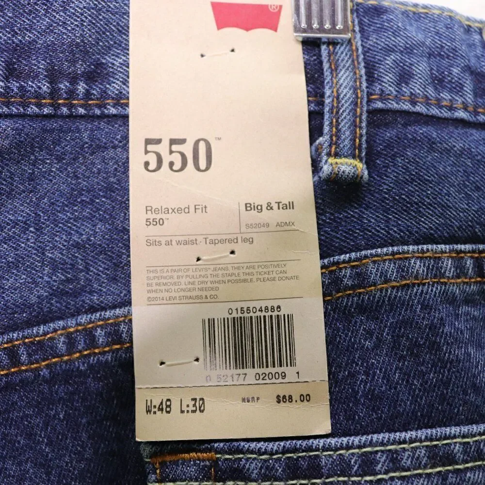 Levi's |‎ 550 Relaxed Fit Dark Wash Jeans 48x30
